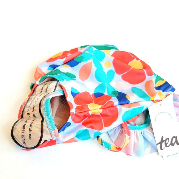 New Tea Collection 2T Swimsuit Hibiscus Ruffle NEW nwt Swim - Picture 4 of 4